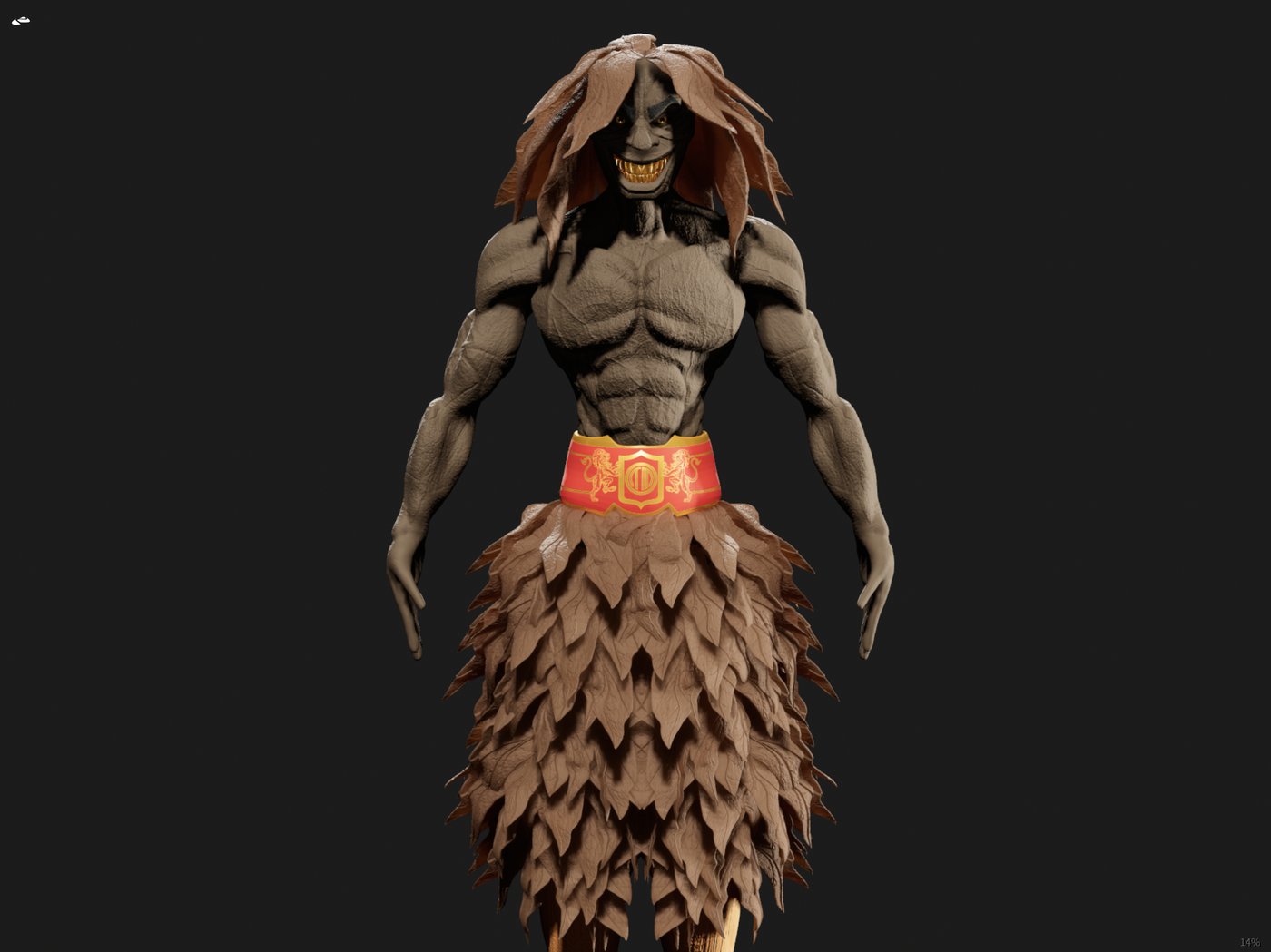 Demon warrior bust